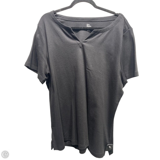 Top Short Sleeve By Kim Rogers In Black, Size: 1x