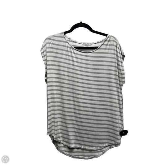 Top Short Sleeve By Green Envelope In Grey & White, Size: L
