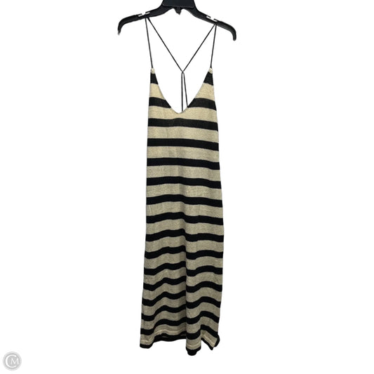 Dress Casual Midi By Atelier In Black & Cream, Size: S