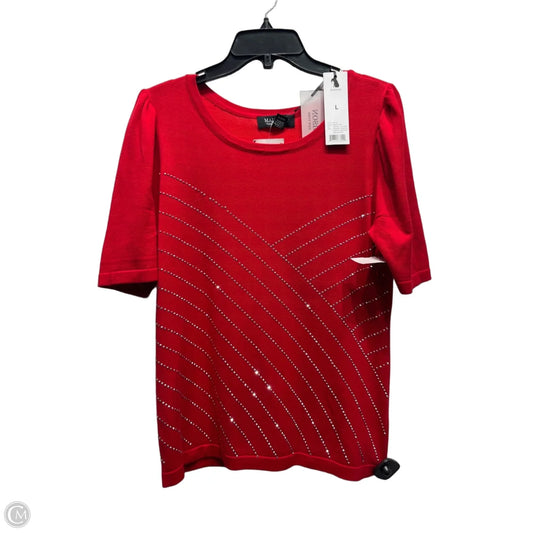 Top Short Sleeve By Madison In Red, Size: L