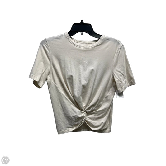 Athletic Top Short Sleeve By Lululemon In Cream, Size: Xs