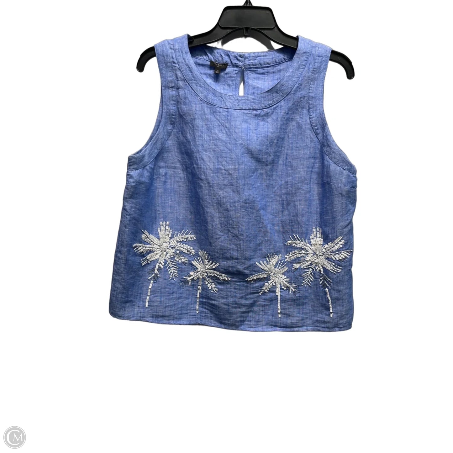 Top Sleeveless By Talbots In Blue & White, Size: Lp