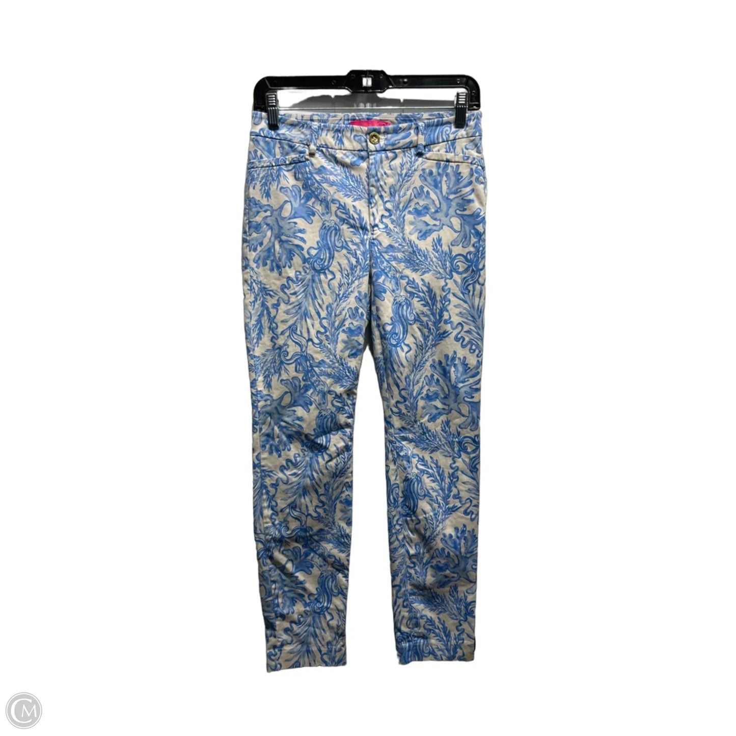 Pants Designer By Lilly Pulitzer In Blue & White, Size: 2