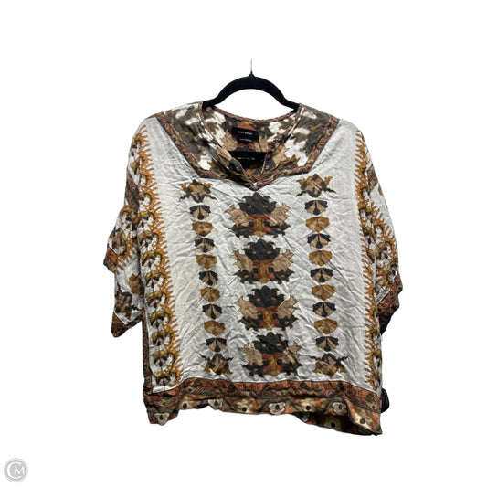Top Short Sleeve Designer By Isabel Marant In Brown & Cream, Size: 2