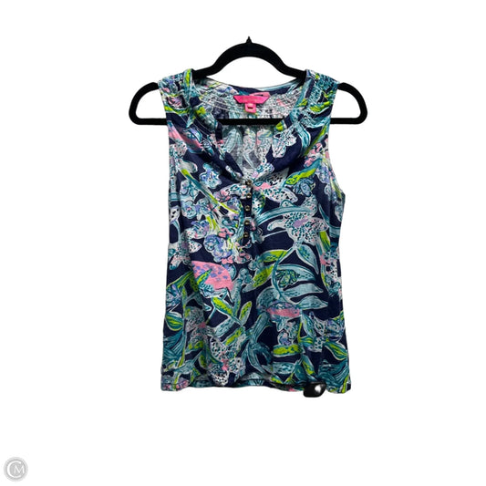 Top Sleeveless By Lilly Pulitzer In Blue & Green, Size: Xs