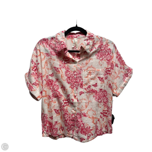 Top Short Sleeve By Clothes Mentor In Orange & Pink, Size: L