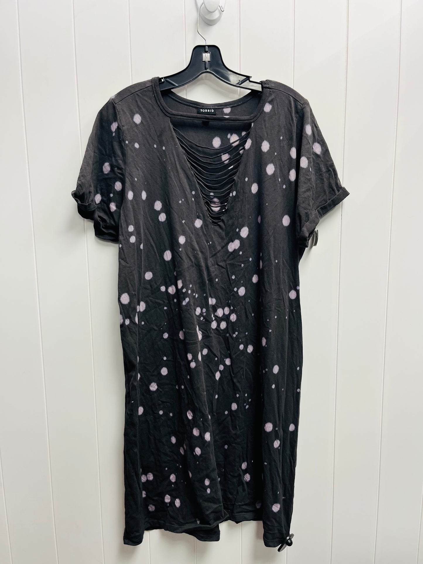 Dress Casual Short By Torrid In Grey & Purple, Size: 1x