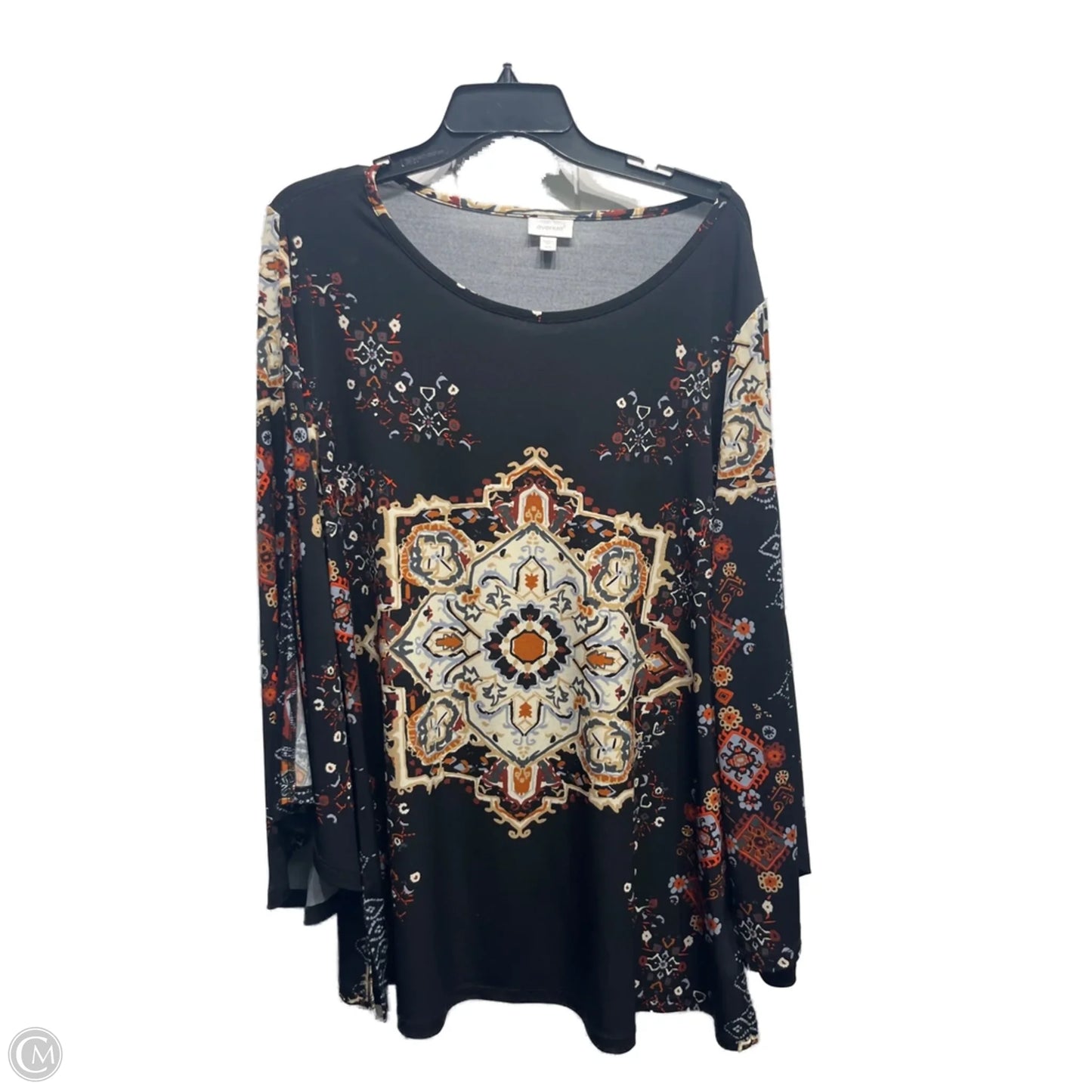 Top Long Sleeve By Avenue In Black & Brown, Size: Xl