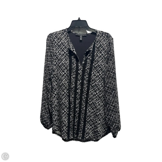 Top Long Sleeve By White House Black Market In Black & White, Size: M