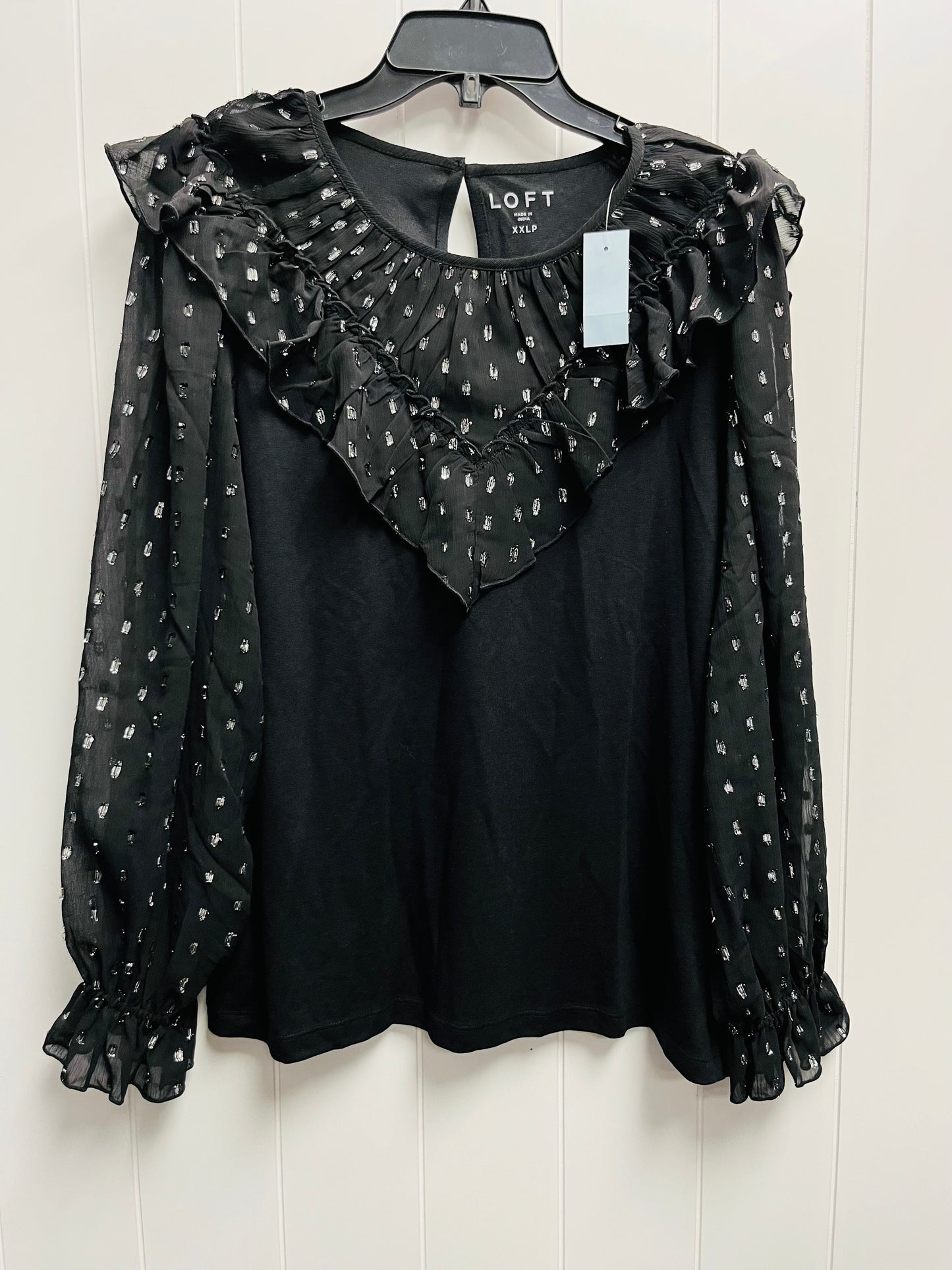 Top Long Sleeve By Loft In Black, Size: Xxl