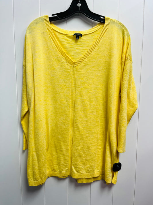 Sweater By Talbots In Yellow, Size: Xl