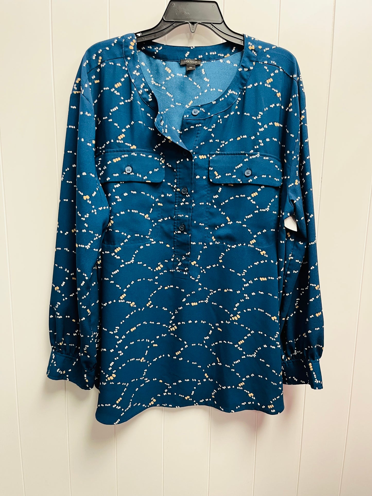 Top Long Sleeve By Ann Taylor In Teal, Size: Xxl