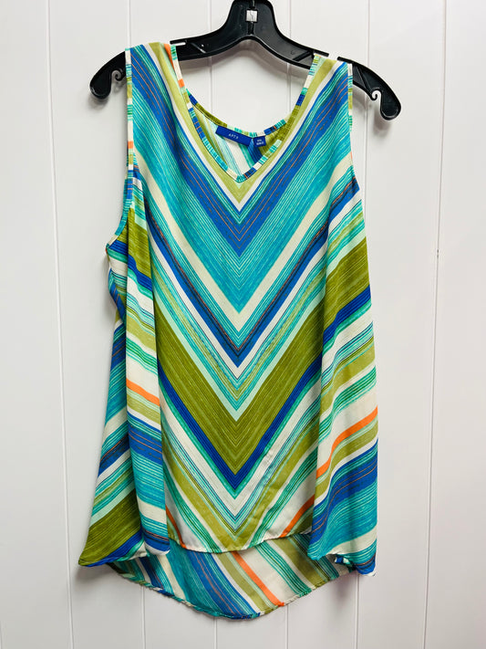 Top Sleeveless By Apt 9 In Blue & Green, Size: Xxl