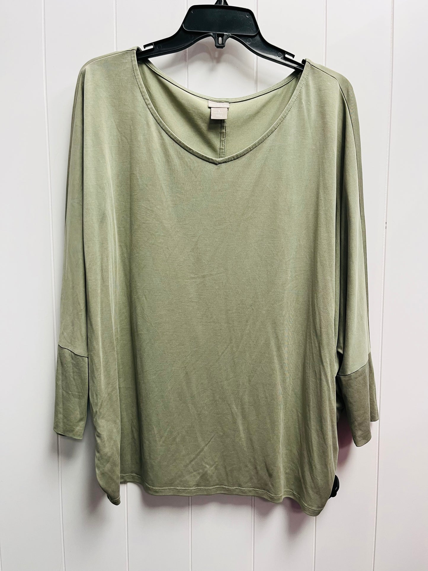 Top Long Sleeve Basic By Chicos In Green, Size: Xl