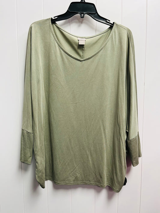 Top Long Sleeve Basic By Chicos In Green, Size: Xl