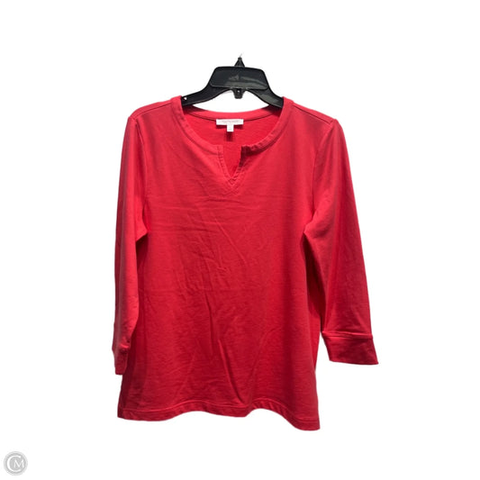 Top Long Sleeve Basic By Talbots In Red, Size: S