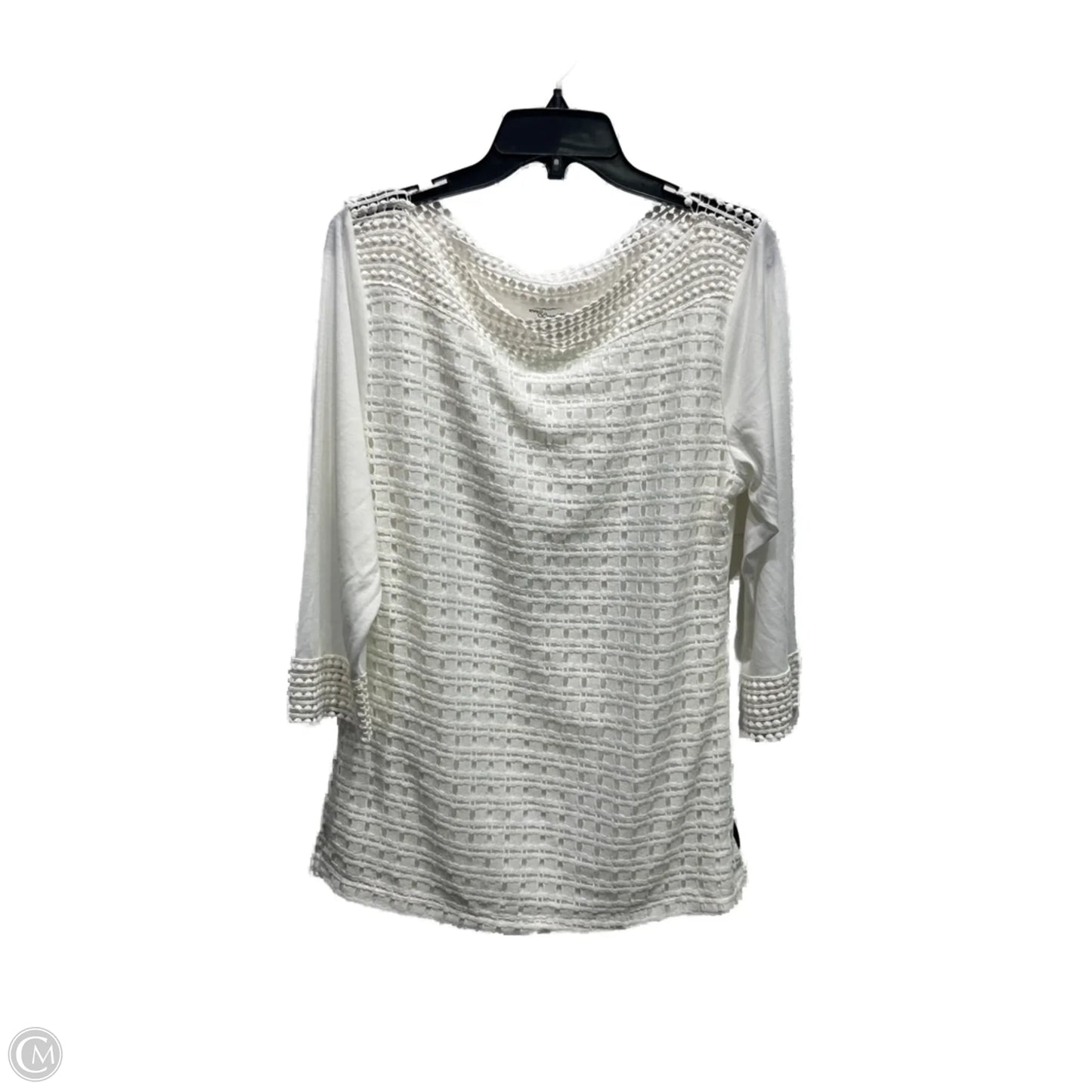 Top Long Sleeve By eve maddie In White, Size: L