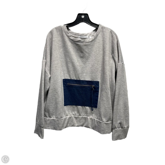 Sweatshirt Crewneck By Notations In Grey, Size: L