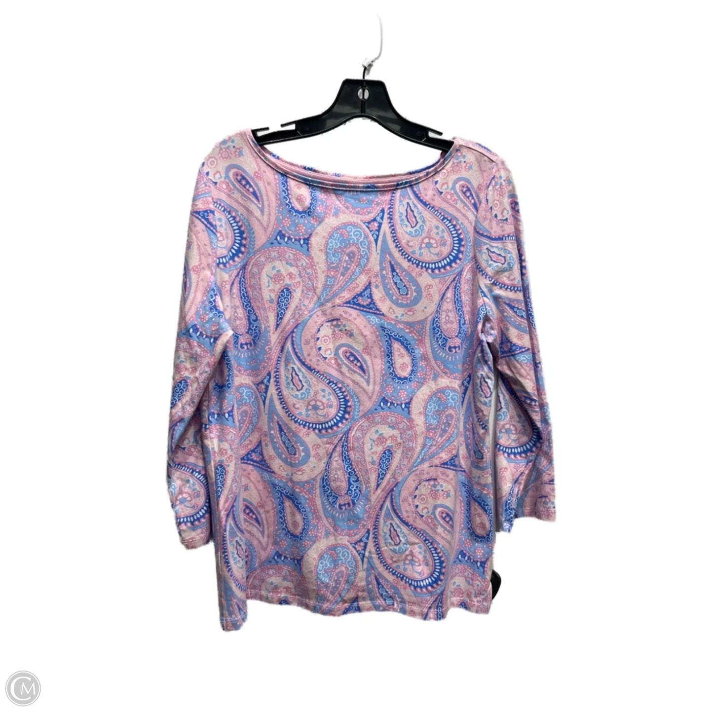 Top Long Sleeve By Talbots In Blue & Pink, Size: L