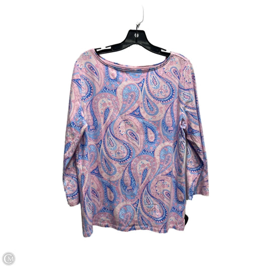 Top Long Sleeve By Talbots In Blue & Pink, Size: L