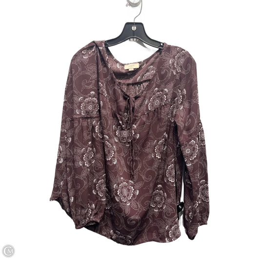 Top Long Sleeve By Loft In Purple, Size: M