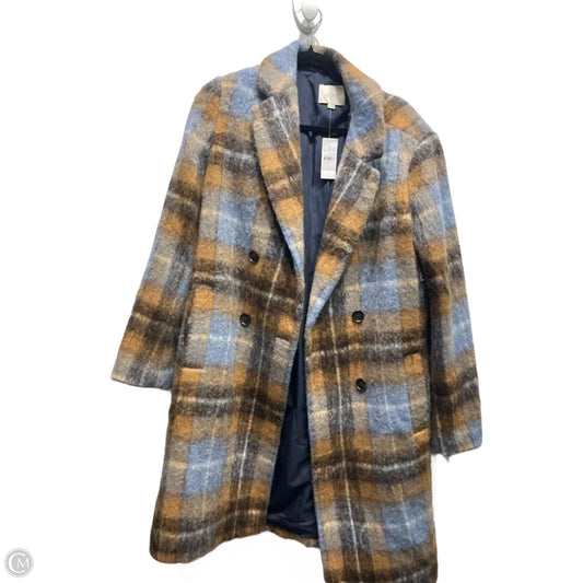 Coat Wool By Loft In Blue & Brown, Size: M