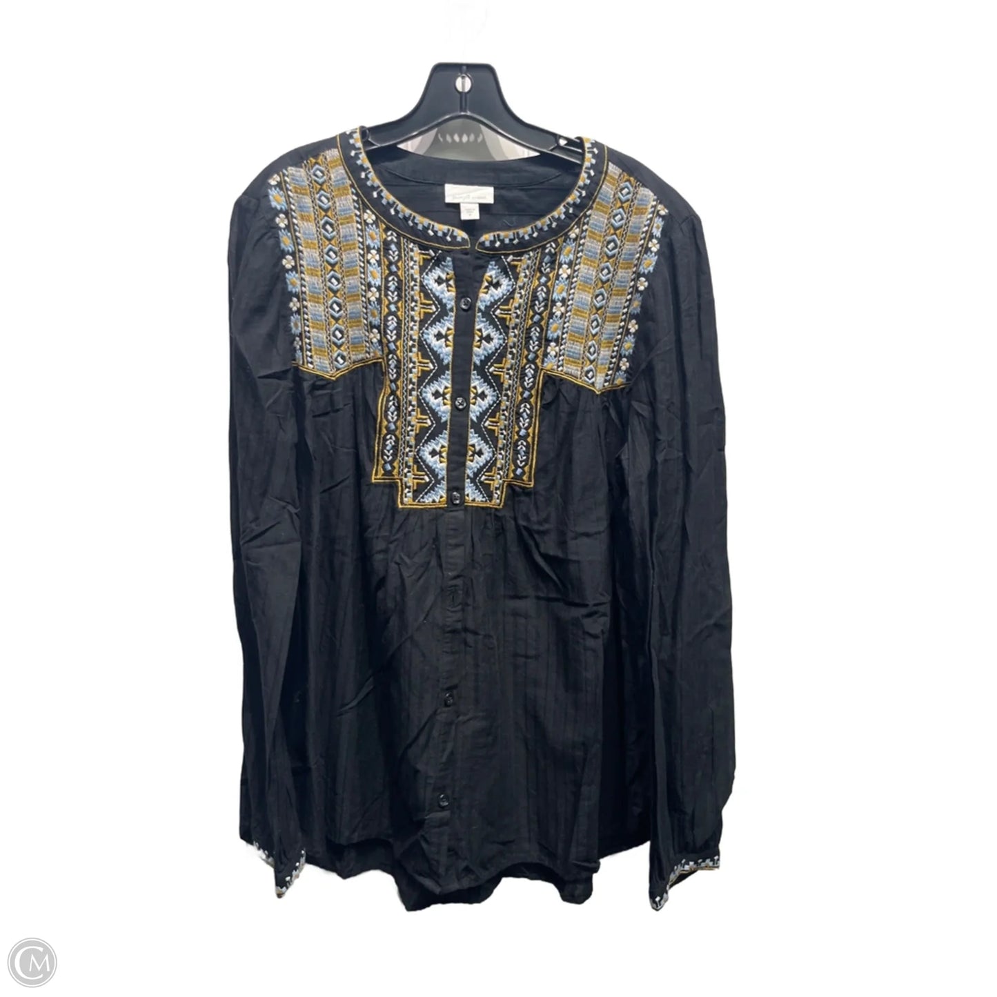 Top Long Sleeve By J. Jill In Black, Size: M