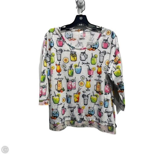 Top Long Sleeve By  THOMAS AND OLIVIA  In Pink & White, Size: Lp