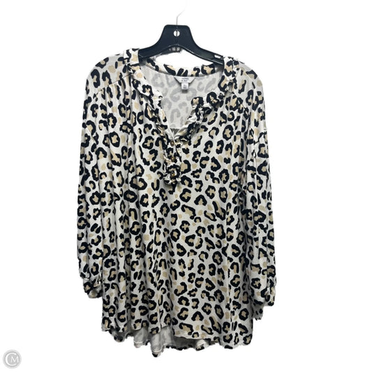 Top Long Sleeve By Crown And Ivy In Animal Print, Size: Xl