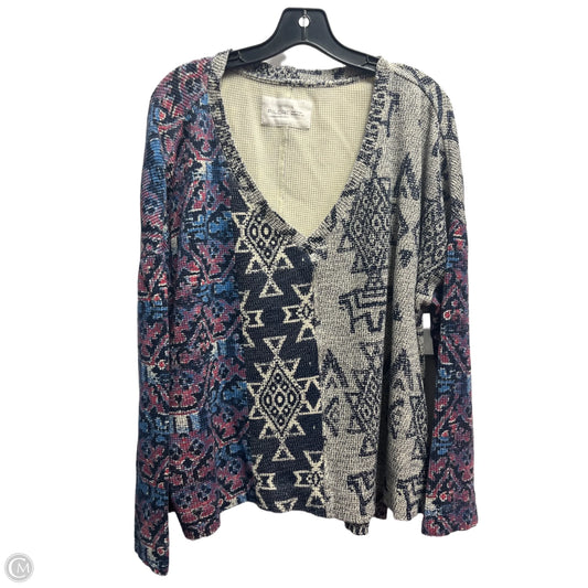 Top Long Sleeve By Pilcro In Blue & Purple, Size: L