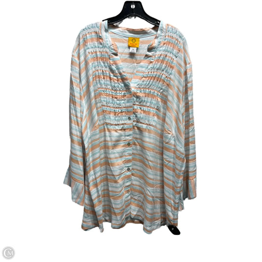 Top Long Sleeve By Ruby Rd In Blue & Orange, Size: 2x
