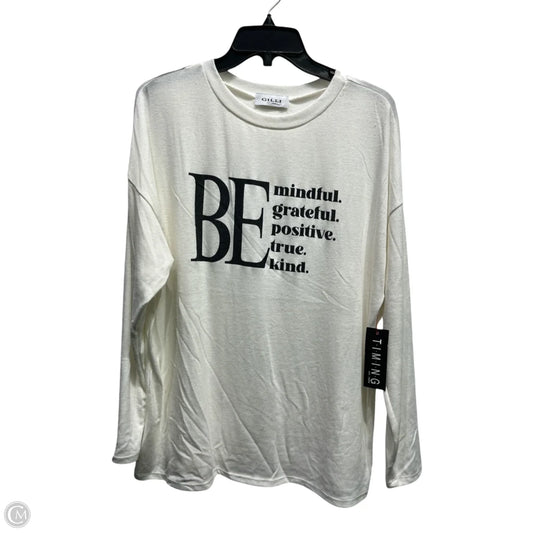 Top Long Sleeve By Gilli In Black & White, Size: M