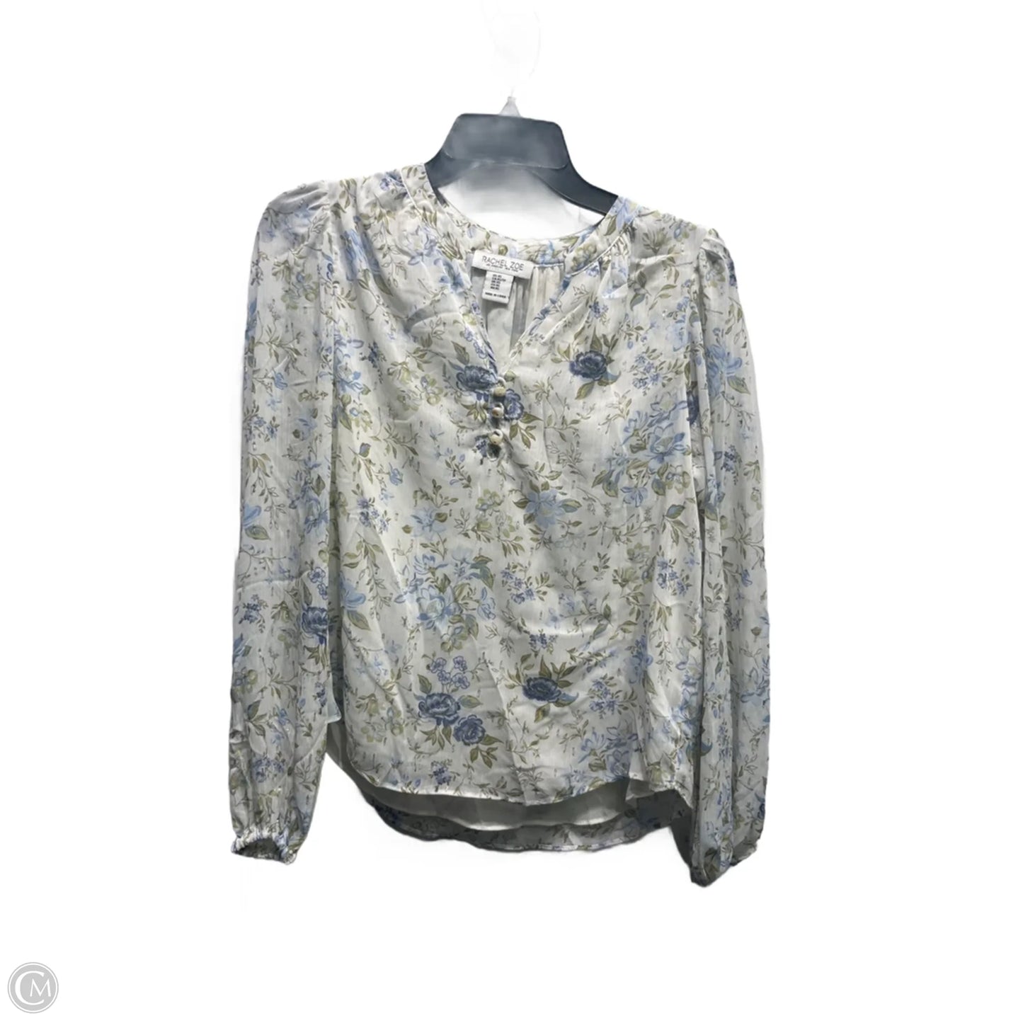 Top Long Sleeve By Rachel Zoe In Blue & Green, Size: Xs