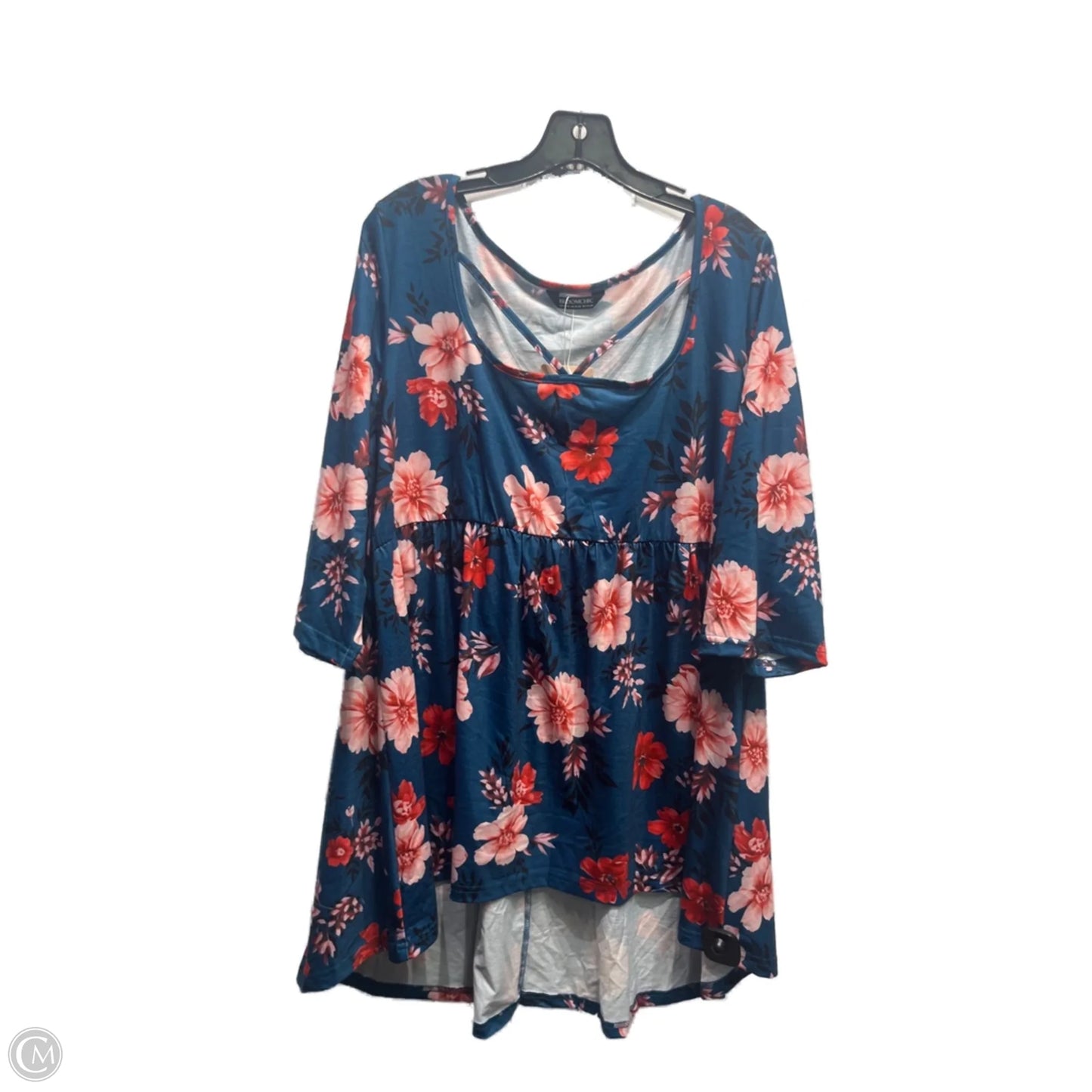 Top Long Sleeve By Bloomingdales In Blue & Red, Size: Xl