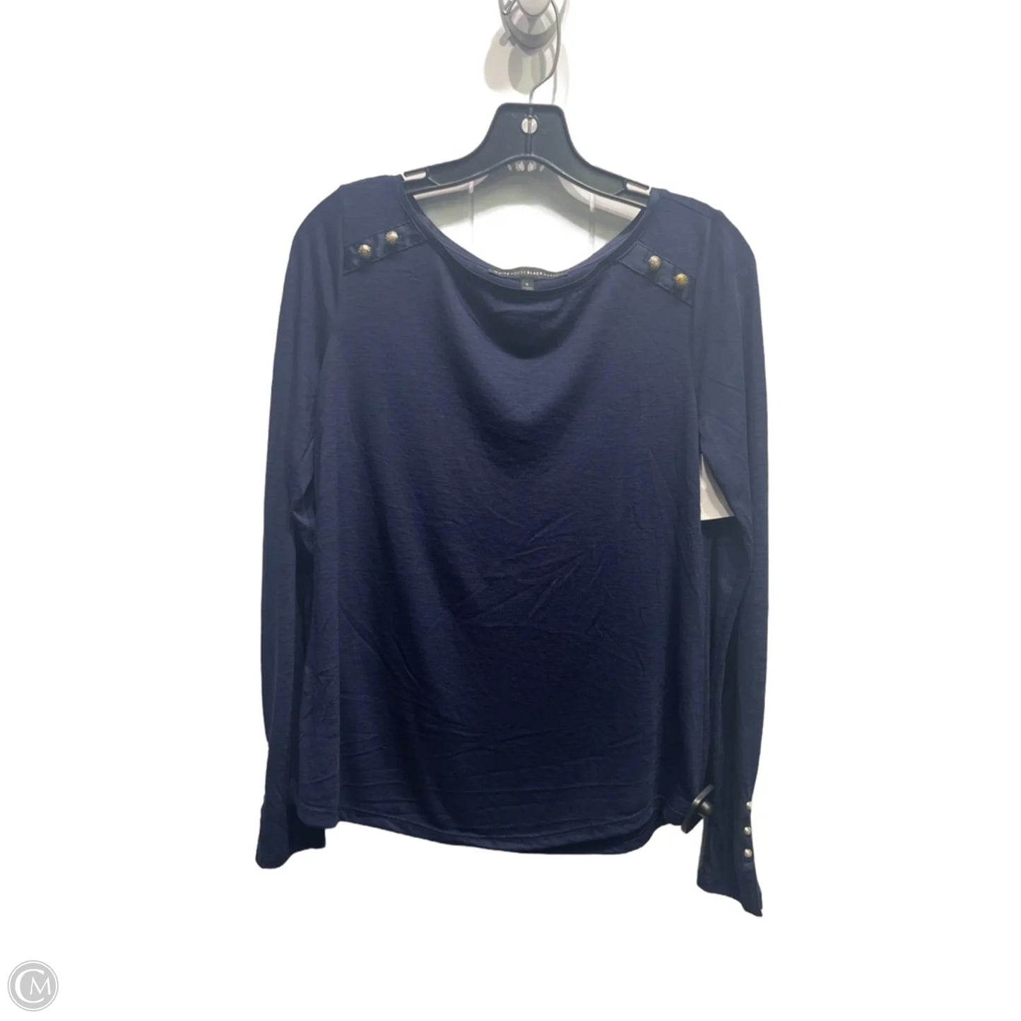 Top Long Sleeve By White House Black Market In Navy, Size: S