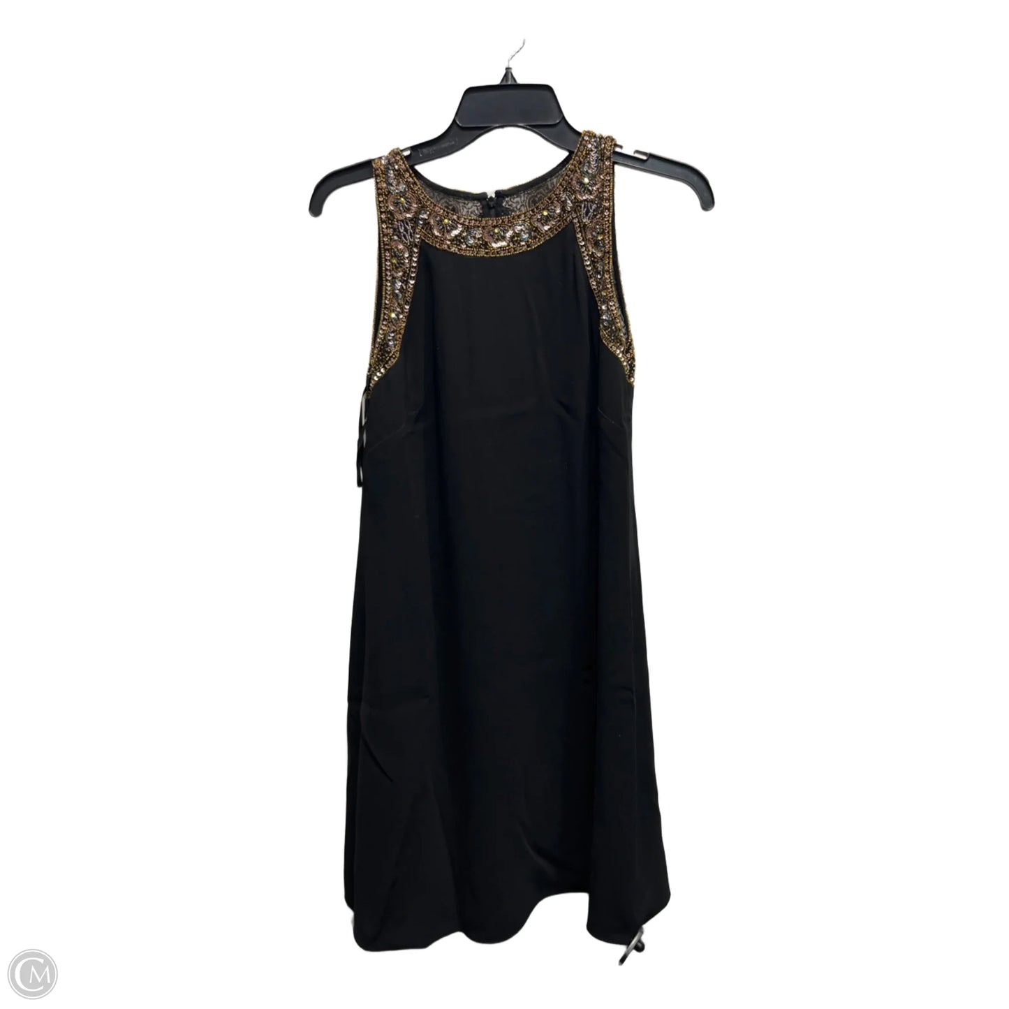 Dress Party Short By Adrianna Papell In Black & Gold, Size: S
