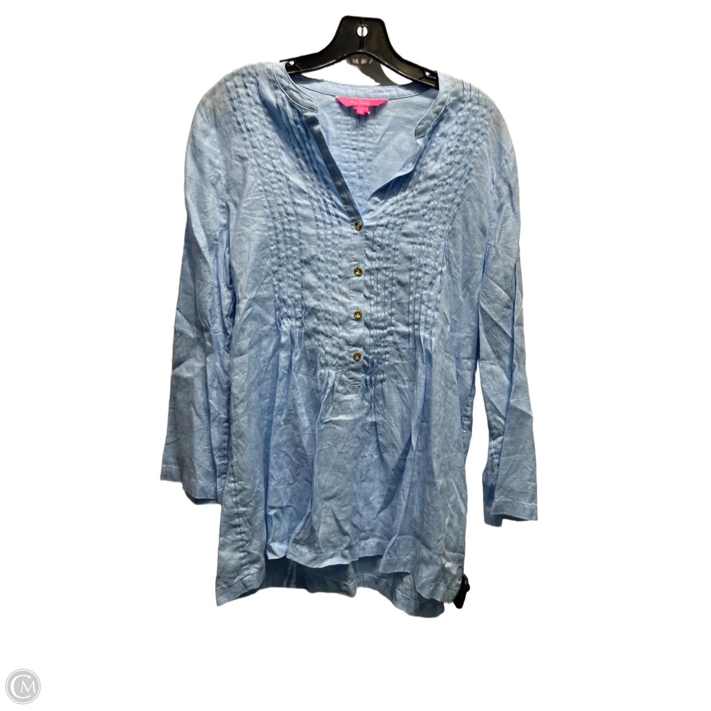 Top Long Sleeve Designer By Lilly Pulitzer In Blue, Size: S
