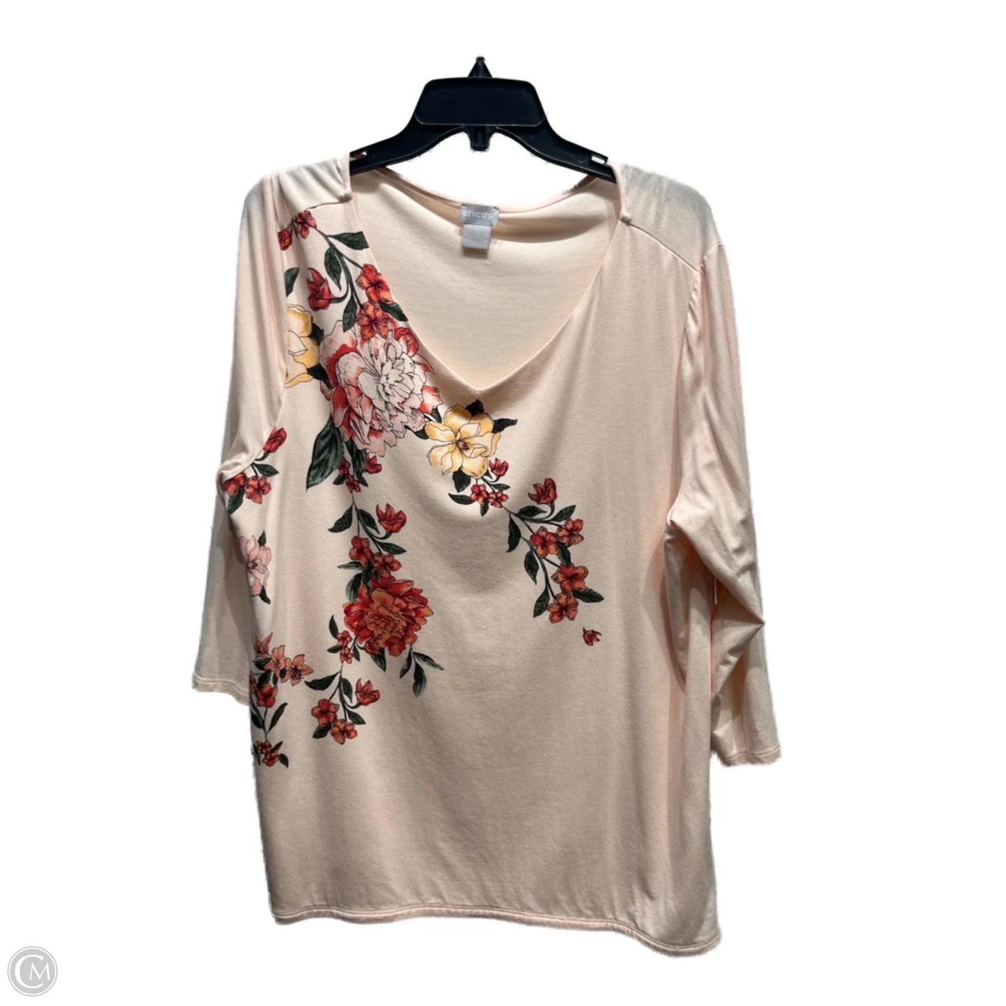 Top Long Sleeve By Chicos In Pink, Size: Xl