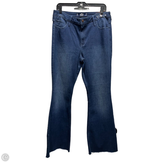 Jeans Flared By Hollister In Blue Denim, Size: 12