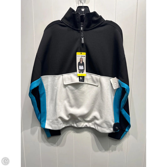 Sweatshirt Collar By Dkny In Black & Blue, Size: S