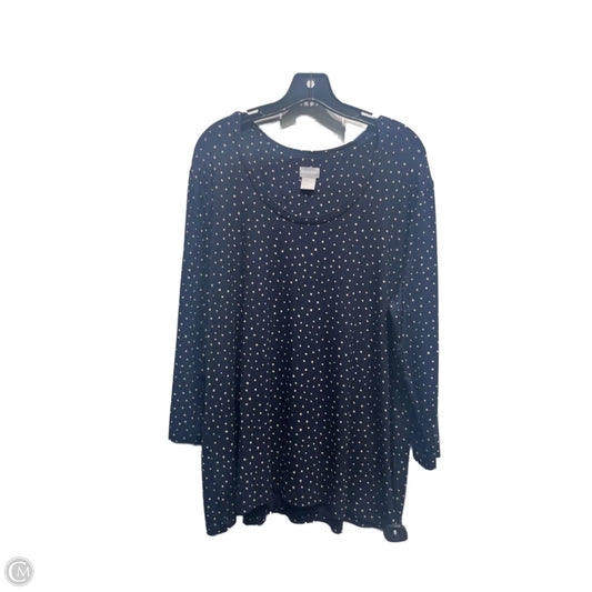 Top Long Sleeve By Chicos In Blue & Tan, Size: Xl