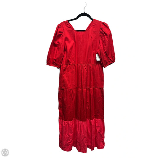 Dress Casual Midi By Old Navy In Pink & Red, Size: M