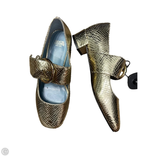 Shoes Heels Block By FRANCES VCALENTINE  In Gold, Size: 6