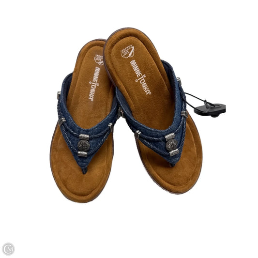 Sandals Flats By Minnetonka In Blue, Size: 7