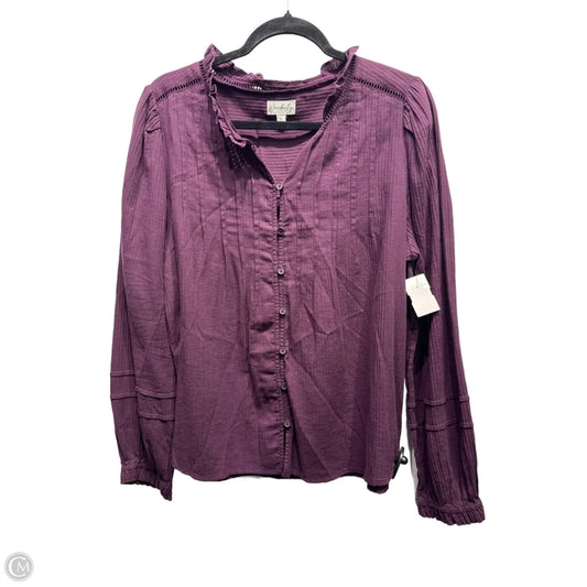 Top Long Sleeve By Wonderly In Purple, Size: L