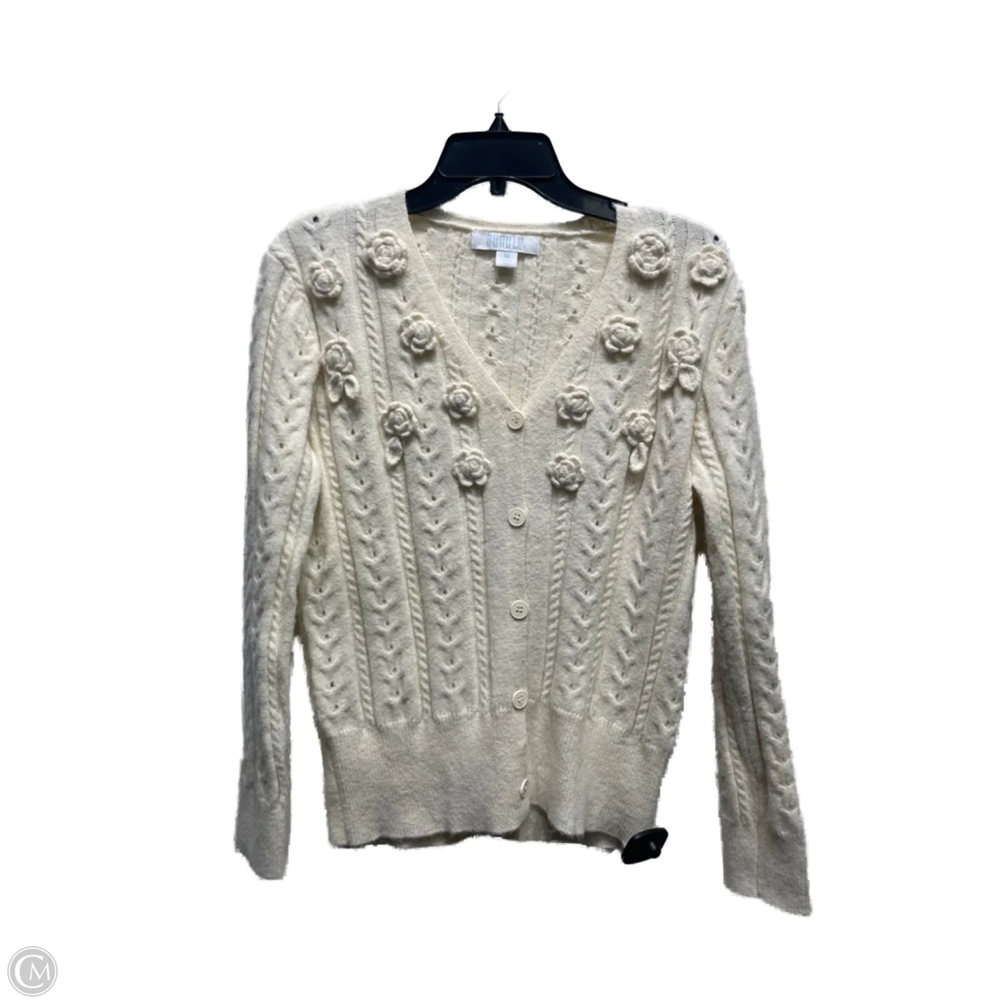 Sweater Cardigan By BUNULU In Cream, Size: M