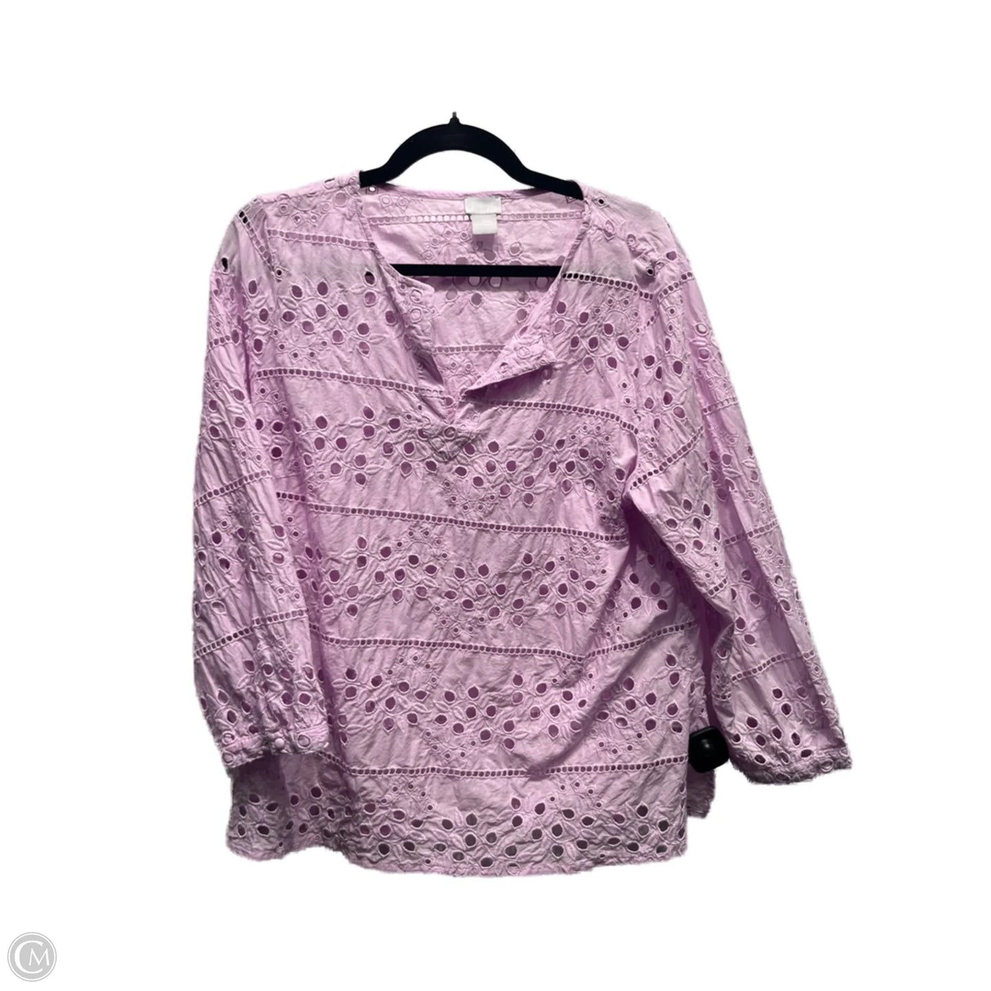 Top Long Sleeve By Chicos In Purple, Size: L