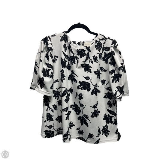 Top Short Sleeve By Melloday In Black & White, Size: Xl