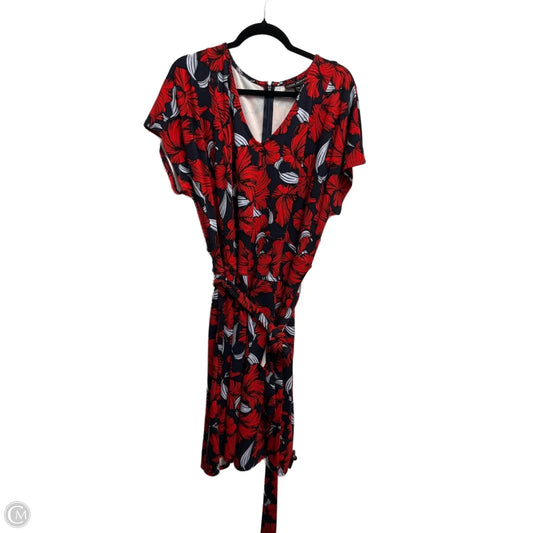 Dress Casual Short By Lane Bryant In Blue Red & White, Size: 1x
