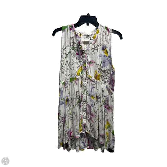 Top Sleeveless By Anthropologie In Purple & White, Size: S